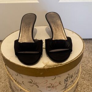 Vintage Salvatore Ferragamo kitten sandal heels